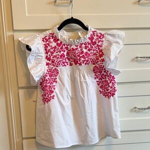 THML Pink and White Floral Blouse